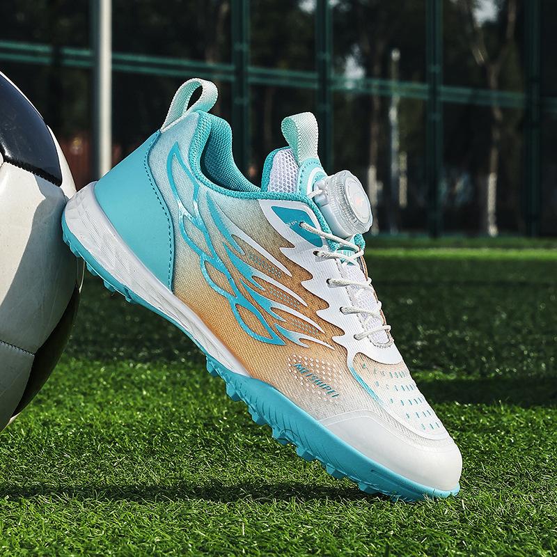 New Kids Swivel Buckle Soccer Boots Boys Girls TF Broken Nails Training Competition Sneakers for Primary and Secondary School Students