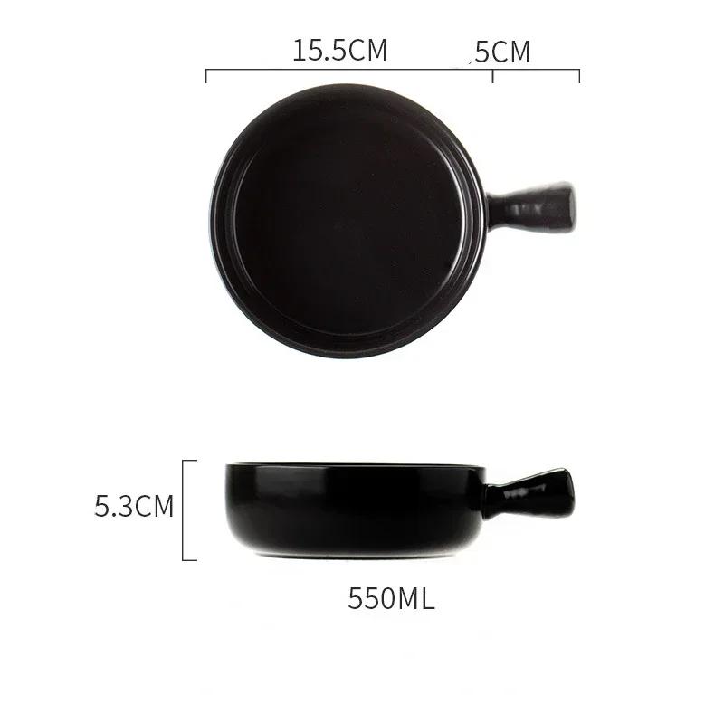 Covered Noodle Bowl Ceramic Dishes to Eat Simple Household Tableware Baking Baking Bowl Household Utensils for Kitchen Dishware