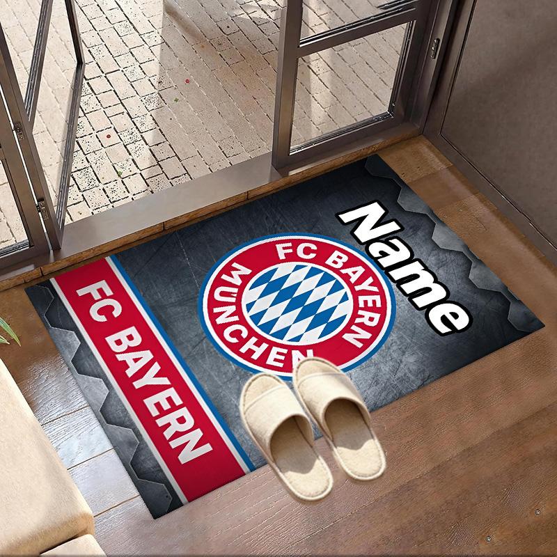 Custom Name Personalized FC Bayern Print Carpet, Versatile Home Decor Rug, for Playroom, Apartment, Balcony, Entryway, Hallway Gift
