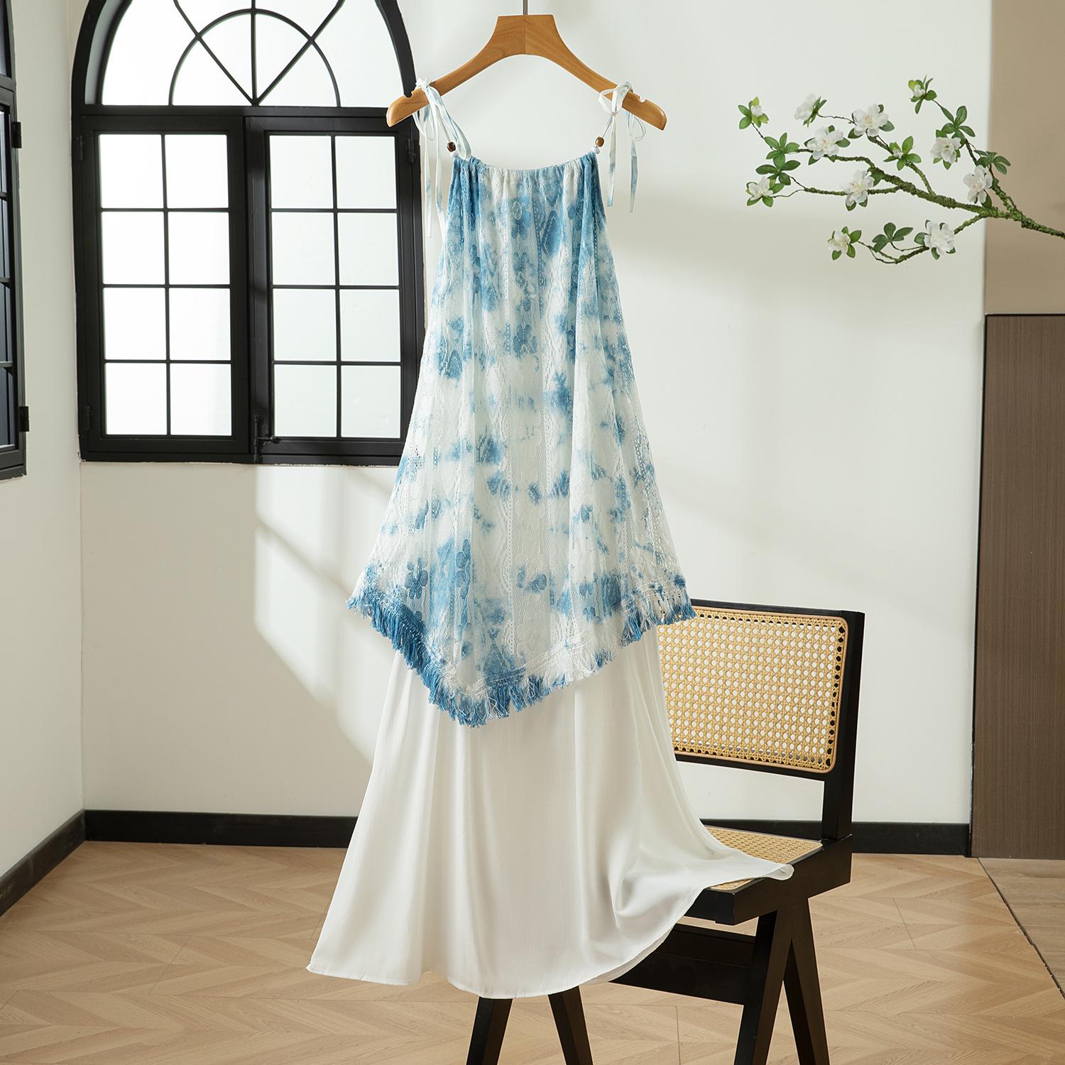 

Bohemian Patchwork Crochet Strappy Dress One Size