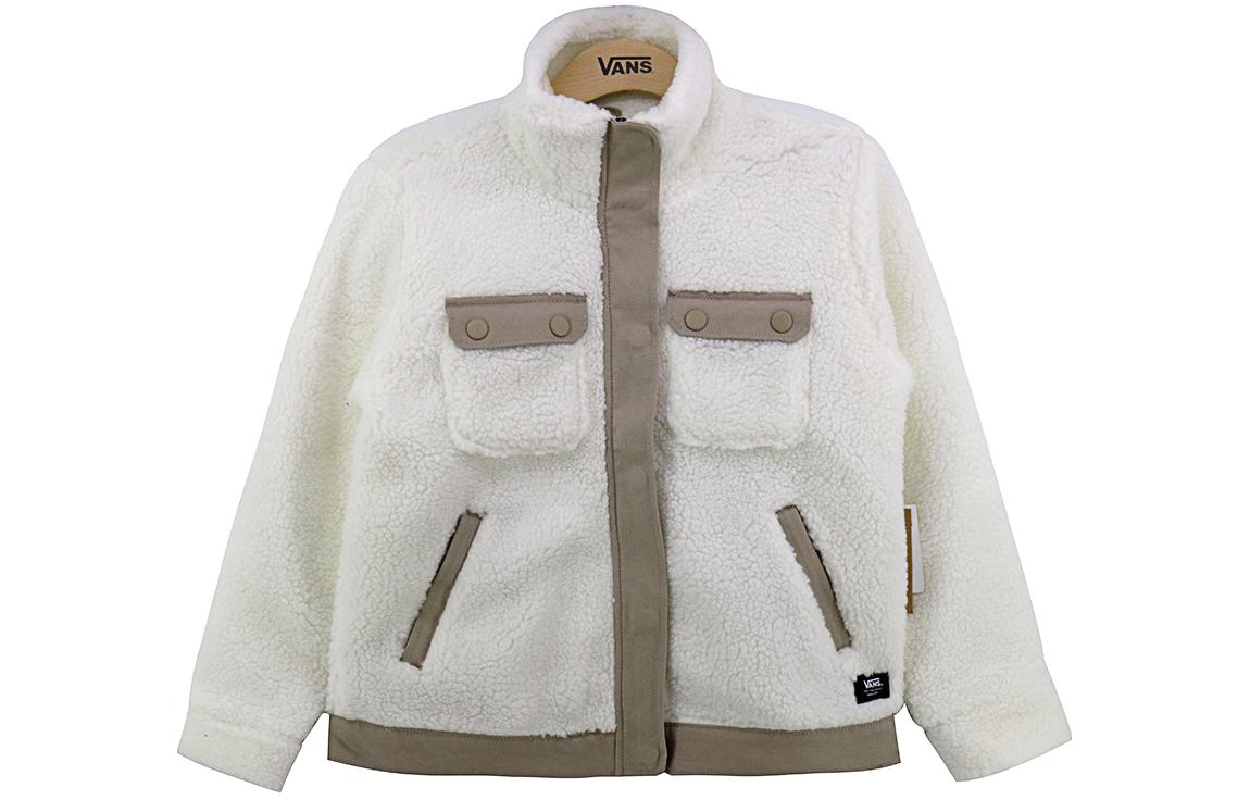 Vans Velvet Jackets Women s White Stand Collar Moderate VN0A7RO4FS8 L