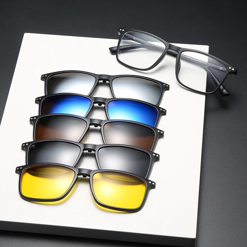 

Магнитный чехол для солнцезащитных очков, пружинные дужки для близорукости, сменный клип-бокс, поляризационные солнцезащитные очки 2284 PC material rack