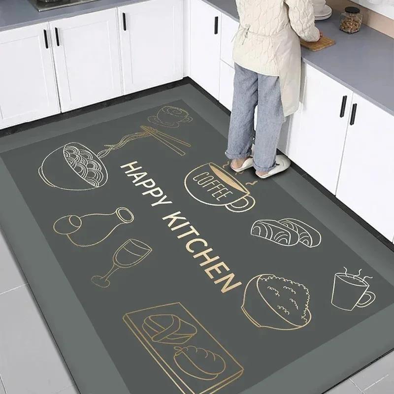 Kitchen Carpet Pvc Floor Mat Waterproof Non-slip Leather Mats Home Decoration Cartoon Rug Large Area Rugs Alfombra Cocina