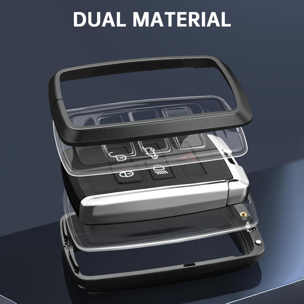 Alloy Aluminum TPU Soft Film Car Key Black Case Cover For Land Rover