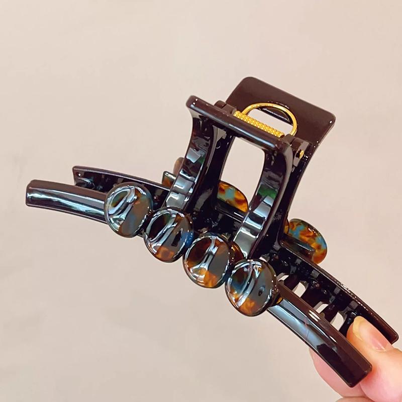 

2026 Korean Series Acetic Acid Hair Claws for Women High-End Large Contrast Circles Shark Clip Back of Head Hair Accessory Gifts