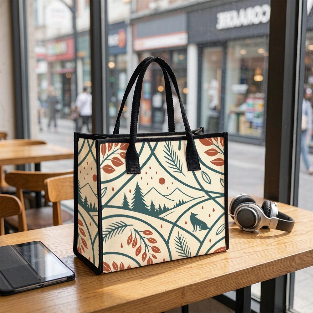 Forest Print Large Tote Bag Casual Daily Shoulder Handbag