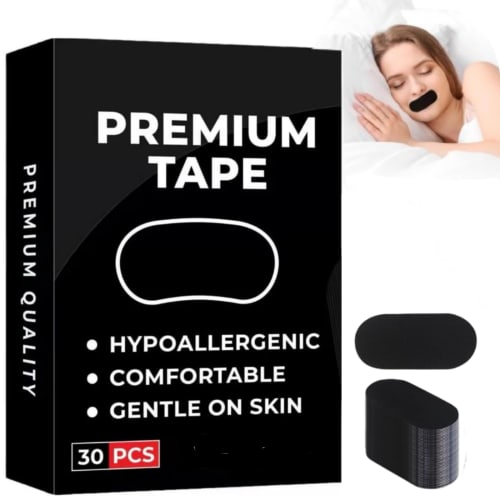 CICINIO Anti-Snoring Mouth Tape, Anti-Snoring Aid, Mouth Closure Tape, Nose Breathing Tape, 30 Sheets, Unisex, Prevents Snoring and Mouth Breathing, S