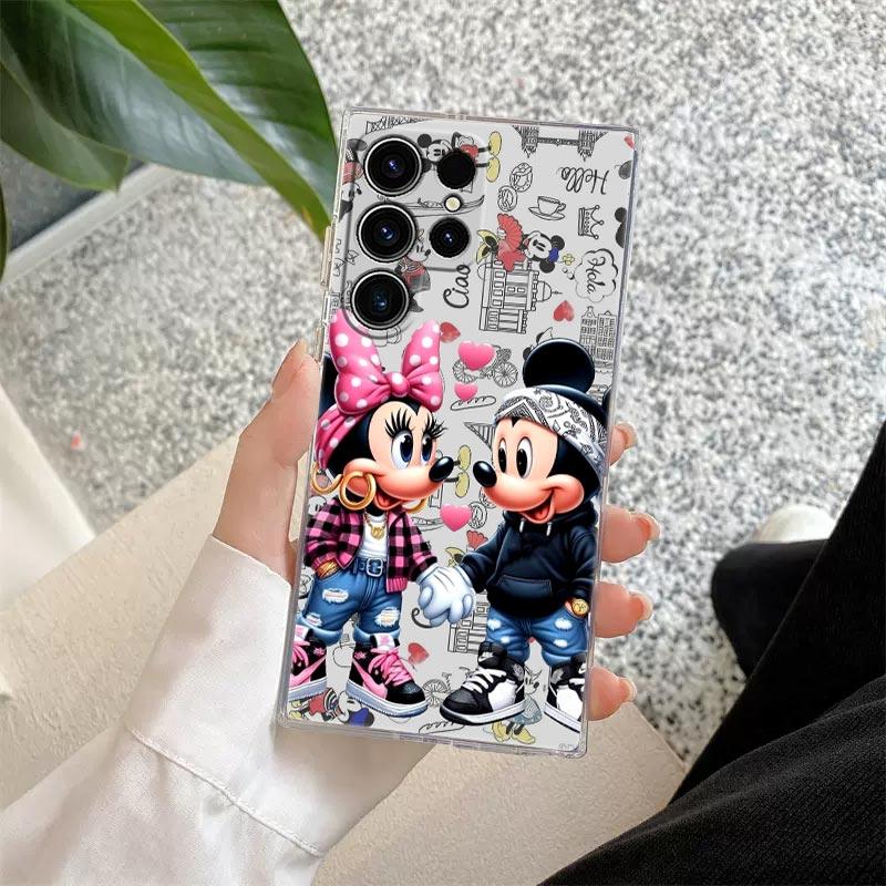 Mickey Minnie Brand Transparent Case For Samsung Galaxy S26 S25 Ultra S24 S22 S26 Plus S20 S23 S21 S25 FE 5G Clear Silicon Cover
