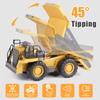 RC Dump Truck Toy for kids, Remote Control Construction Toys Vehicle with Metal Bed and Light/Music, Birthday gifts ideas for Boys