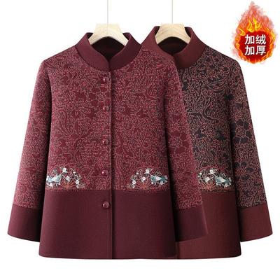 Coat Wife Top Clothes Retro Women's Clothing Fleece Thickened Embroidery Flower Outer Wear Women