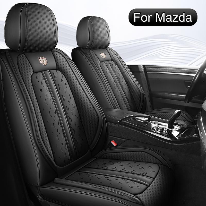Car Seat Covers Full Set PU Leather,Fit For Mazda 3, 6, CX-5, CX-3, CX-9, CX-30, CX-50, CX-70,Car Seat Protector Front Back Seat