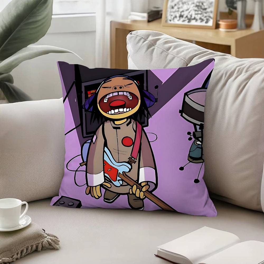 Band B-Gorillaz-W Örngott Kuddfodral Mjukt Sött Prydnadskudde För Bil Soffa Örngott Polyester Med Dragkedja