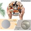 2D Flat, 1pc Boo Halloween Aluminum Ornaments Sign, Dog Maple Leaf Jack-o'-Lantern Boo Pattern Design, Round Hanging Plaque for Yard, Room, Home