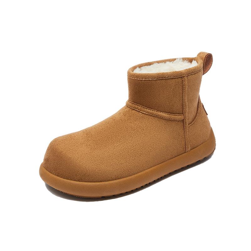 Women's Winter Warm Mini Snow Boots Fuzzy Faux Suede Walking Shoes for Women Casual Anti-Slip Comfortable Platform Short Booties With Faux Fur Lined