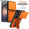 KEYSION Card Holder Bag Phone Case for Samsung S26 Ultra 5G Slide Camera Protection Kickstand Shockproof Cover for Galaxy S26+5G