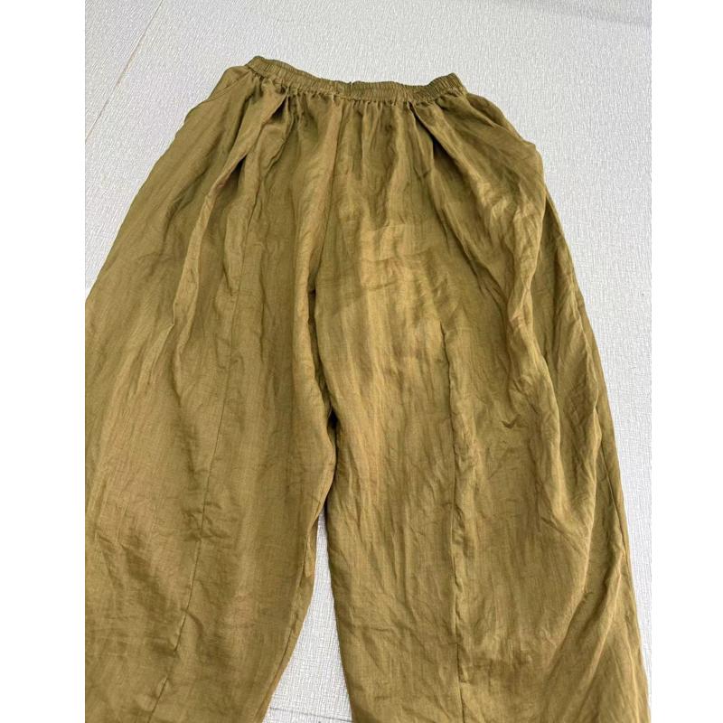 Johnature Woman Winter Niche Casual Vintage Style Loose Pants Solid Color Fashion Personality Pants