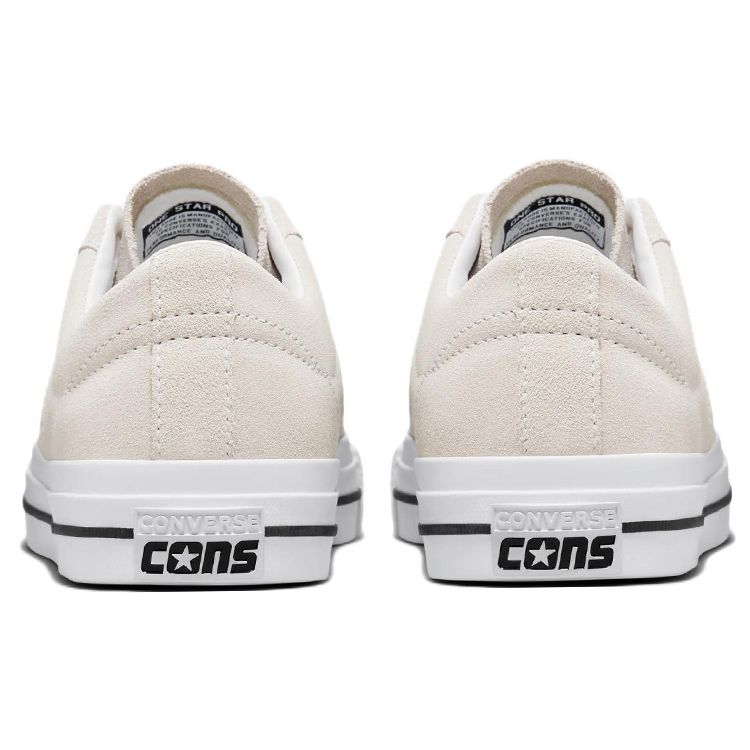 Converse One Star Pro Suede Low Egret White Unisex Sneakers Cream Black 172950C