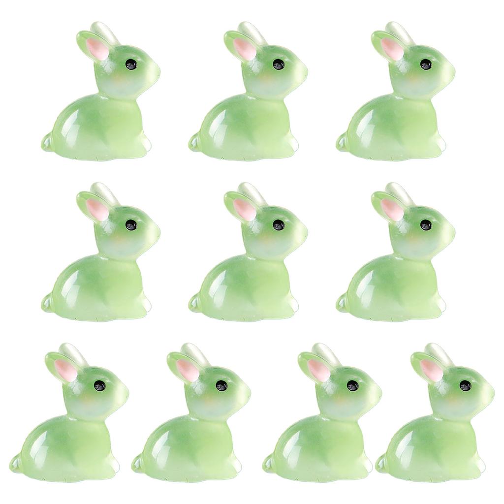 10pcs Cute Animal Miniature Bunny Figurines Garden Miniature Landscape Ornament Accessories for Easter Party Home Decor