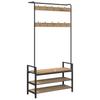 Artisan Oak Coat Stand 95 X 34 X 184 Cm Wood Based Material