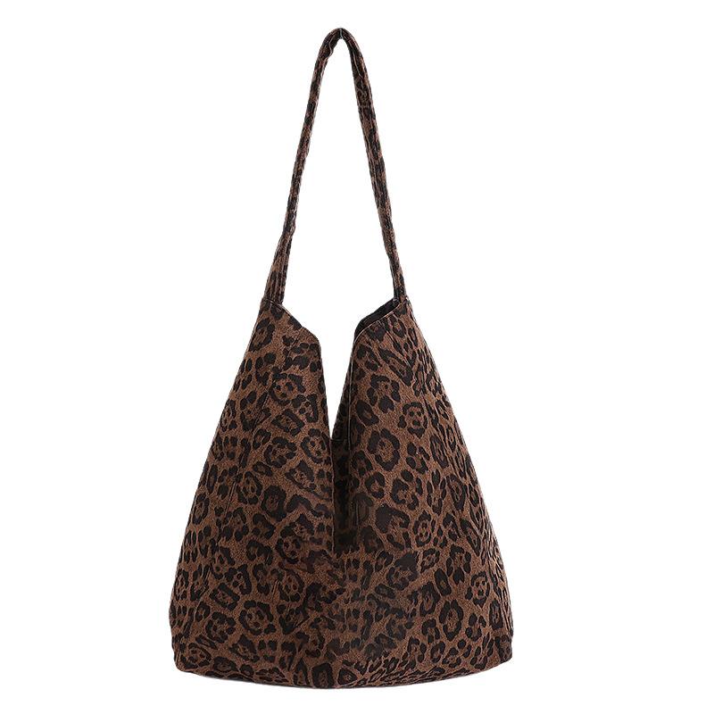 Large Capacity Women's Tote Bag Available Leopard Print or Solid Colors Soft Durable Comfortable Strap Daily Shoulder Bag