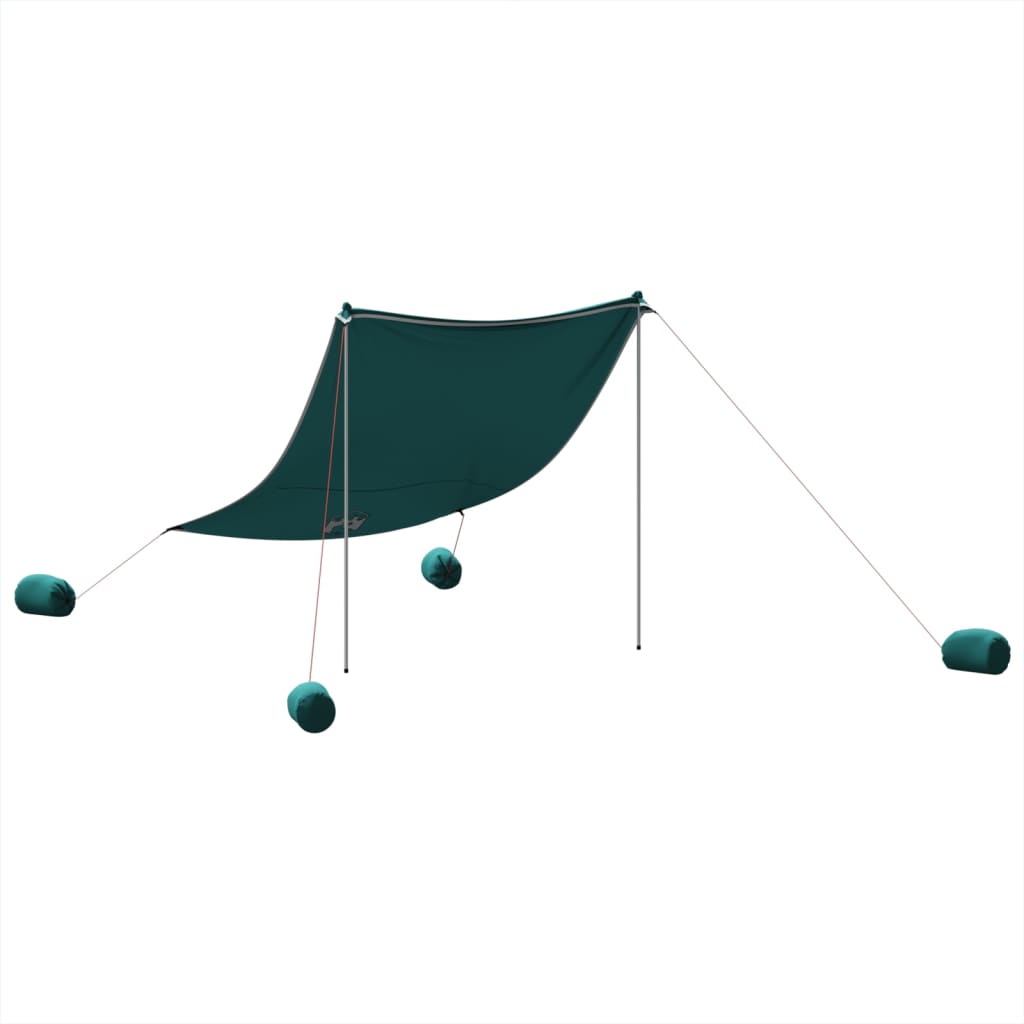 Beach Shade Tent with Sandbags Green 214 x 236 cm