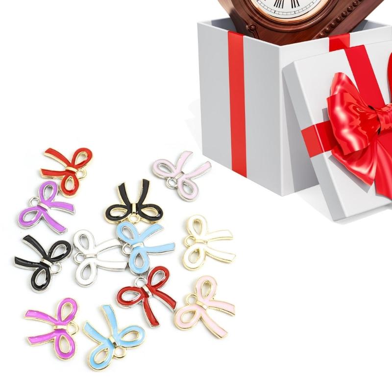 100Pcs Butterfly Knot Hairpiece Accessories Bowknot Pendant for Bracelet Necklace Clothing Embellishment for Daily Use