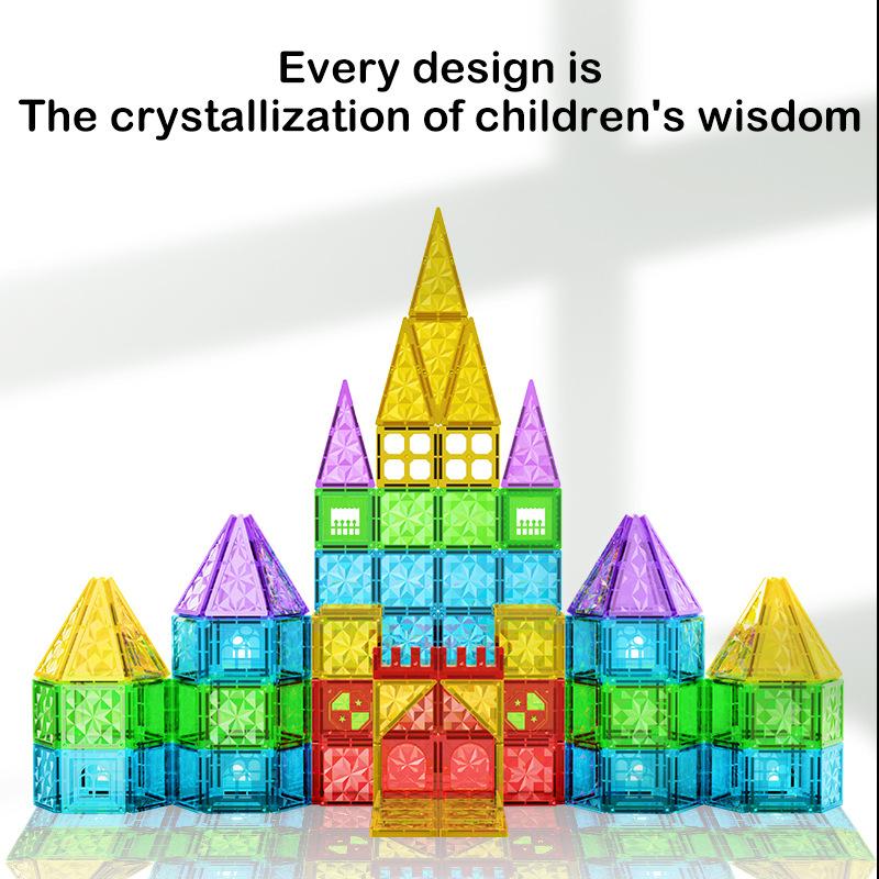 Color Window Drill Surface Color Large Magnetic Sheet Building Block Children'S Magnet Puzzle Toy Assembly Puzzle Magnetic Sheet