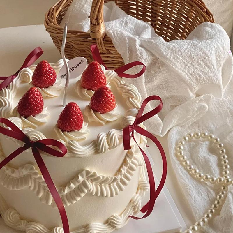 10/20Pcs Red Pink Bow Cake Decoration Bowknot Ribbon Cake Topper Kids Girls Birthday Party Supplies Wedding Cake Decor Christmas