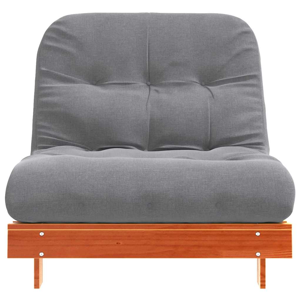 Vidaxl Sofa Rozkładana Futon, Z Materacem, Woskowy Brąz, 80X206X11 Cm
