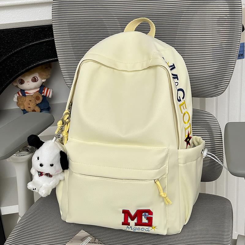Schoolbag1011 New American Vintage Letter Embroidered Backpack for Middle and High School Students Versatile Large Capacity Lightweight Travel 