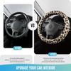 Road Comforts Leopard Plush Steering Wheel Cover For Winter, Made With Flurry Microfiber, Universal Fit 14 1/2 To 15 Inches, Soft Fuzzy Warm For