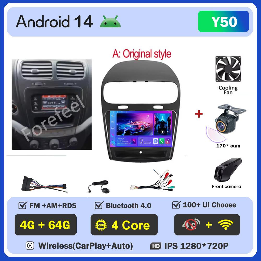 Car Android For Dodge Journey Fiat Leap 2012 -2020 Car Radio Video Stereo No 2din Touch Screen WIFI DVD Bluetooth 5G Automotive