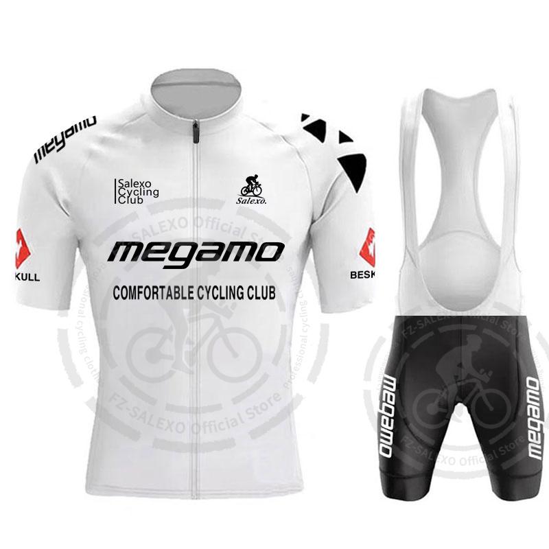 

Summer 2025 Megamo Team Men s Short Sleeves Cycling Jersey Set MTB Uniform Mountian Bicycle Clothes Wear Ropa Ciclismo Hombre 3XL