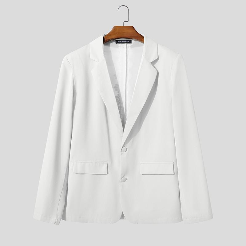 

INCERUN Мужской тонкий блейзер с длинным рукавом, кружевом сзади и прозрачной строчкой, пальто для вечеринок 5XL