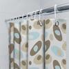 Blue Brown Oval Pattern Shower Curtain Modern Bathroom Decor For Home Bathing Room Waterproof Fabric With Hooks Various Sizes Av