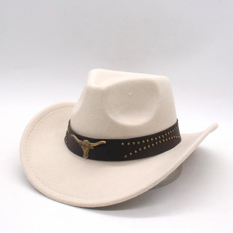 

New Peach Heart Cowboy Hat Jazz Hat Western Minority Style Cowboy Hat Hat One size fits all [d peach bull]
