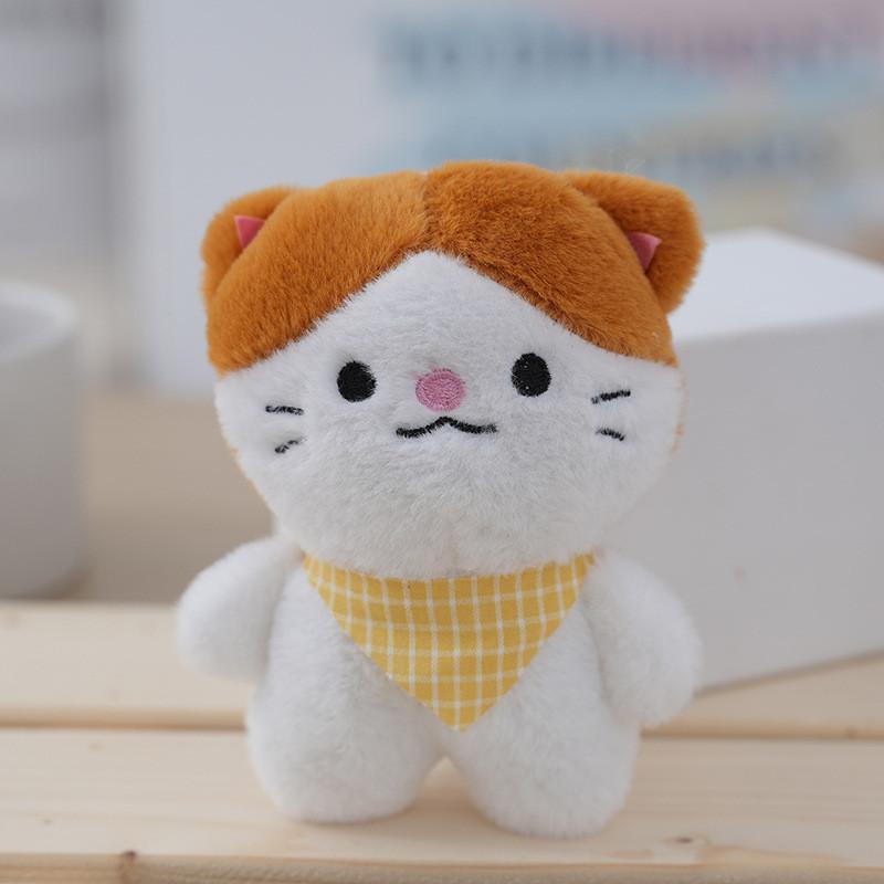 Kawaii Cat Plush Keychain Charming Gray Stuffed Animal With Customizable Design