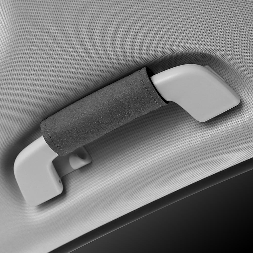 

Защитный чехол для ручки двери автомобиля, многофункциональный поручень на крышу, замшевая накладка на ремень безопасности, защита плеча, украшение салона автомобиля 1pcs серый