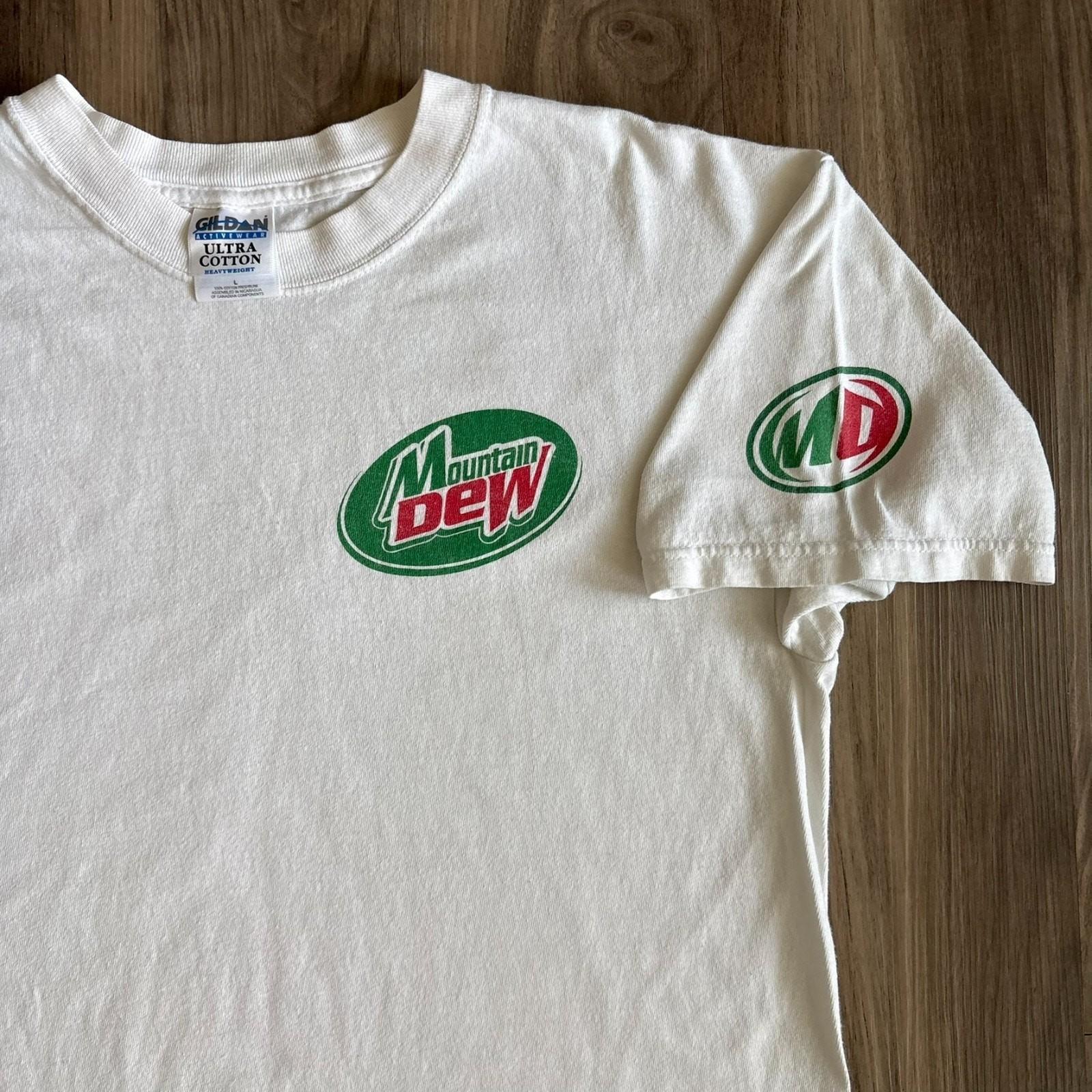 Винтажная мужская футболка Mountain Dew размера L, белая, 1990-е, унисекс XXXXL