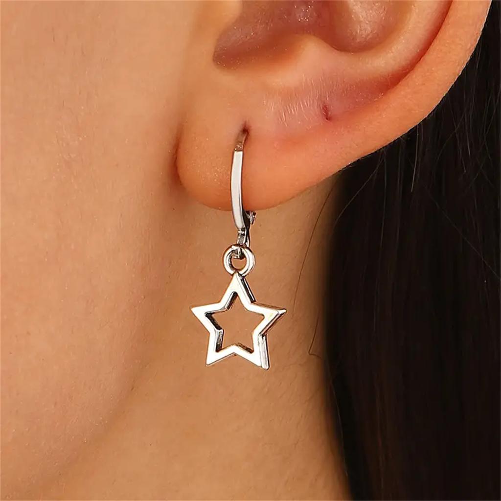 Chic Drop Earrings Hollow Star Design Match Daily Outfits Party Accessories Casual Dating Decor For Female Creative And Chic Stuff