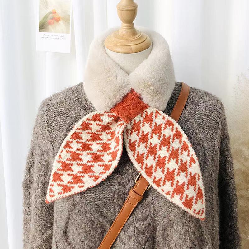 Winter Einfarbig Fell Warm Nacken Schal Spreada Verdickt Otter Kaninchen Nacken Set Haar Kreuz Plüsch Nackenschal