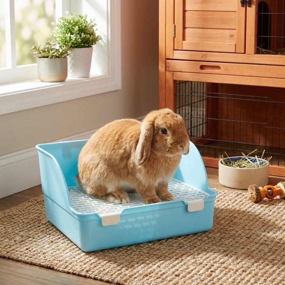 Rectangular Rabbit Litter Tray Anti-spill Pet Toilet Box Animal Potty Trainer Pet Supplies
