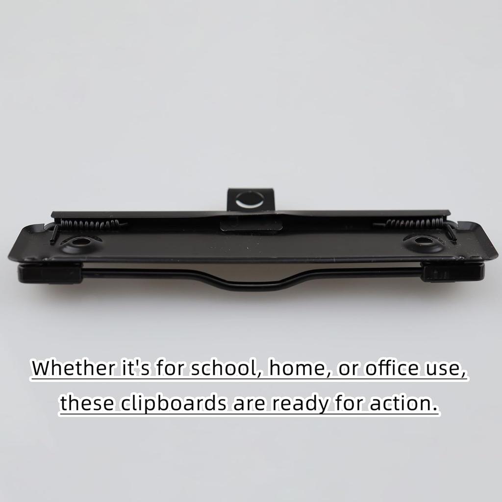 6 Pack Black Metal Clipboard Clips, 4.72" (12cm) Mountable Stainless Steel Clipboard Hardware with Rubber Grip and Hanging Hole for Document File