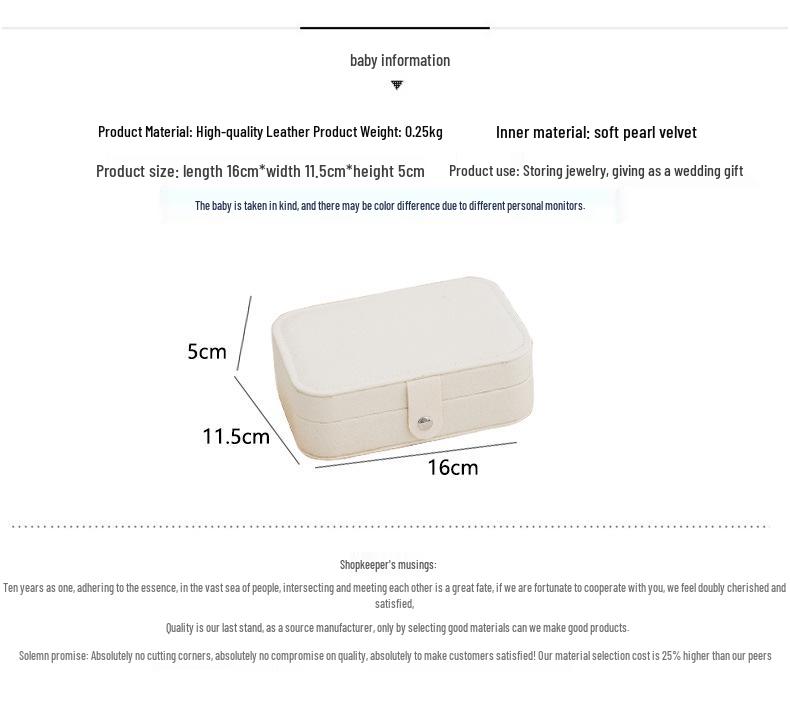 Compact Travel Jewelry Box for Bracelets and Earrings