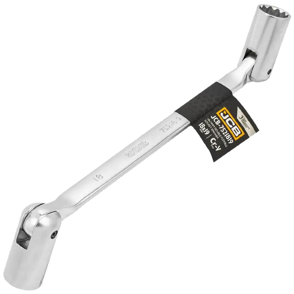 JCB Socket Wrench 18-19mm Double-ended Cr-V Steel 12-point