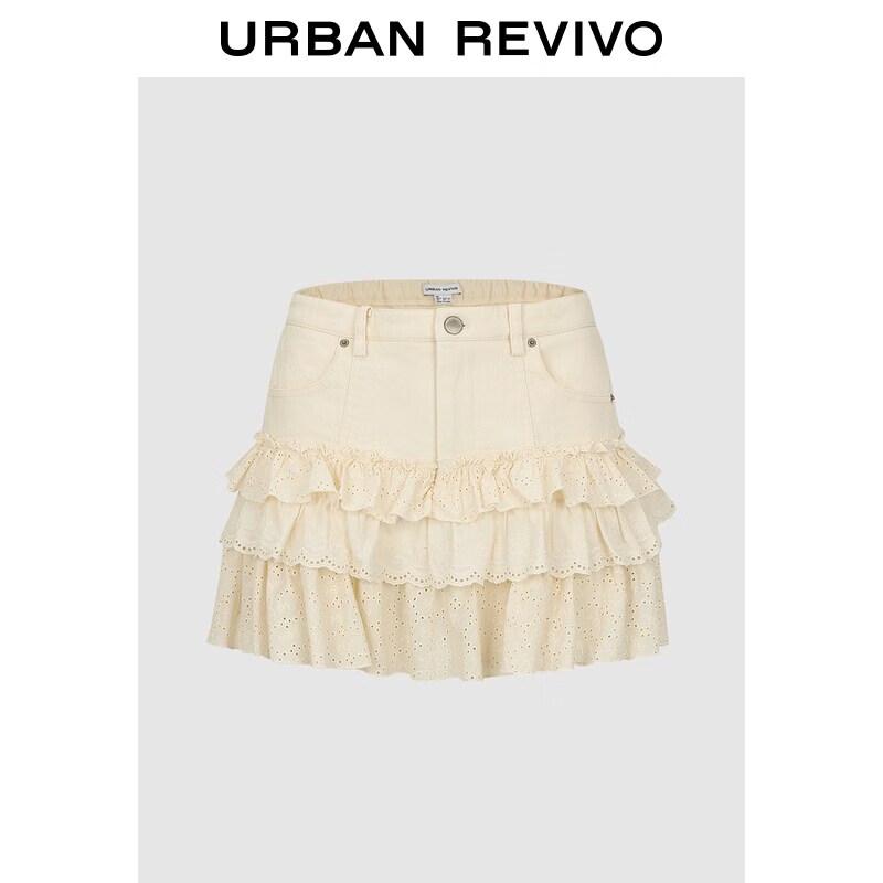 UR2026 Women s Embroidered Tiered Mini Skirt XXS