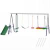 5-in-1 Swing Set with Slide Height-Adjustable Swing Frame with Nest Swing 382x196x203 cm Multicolor