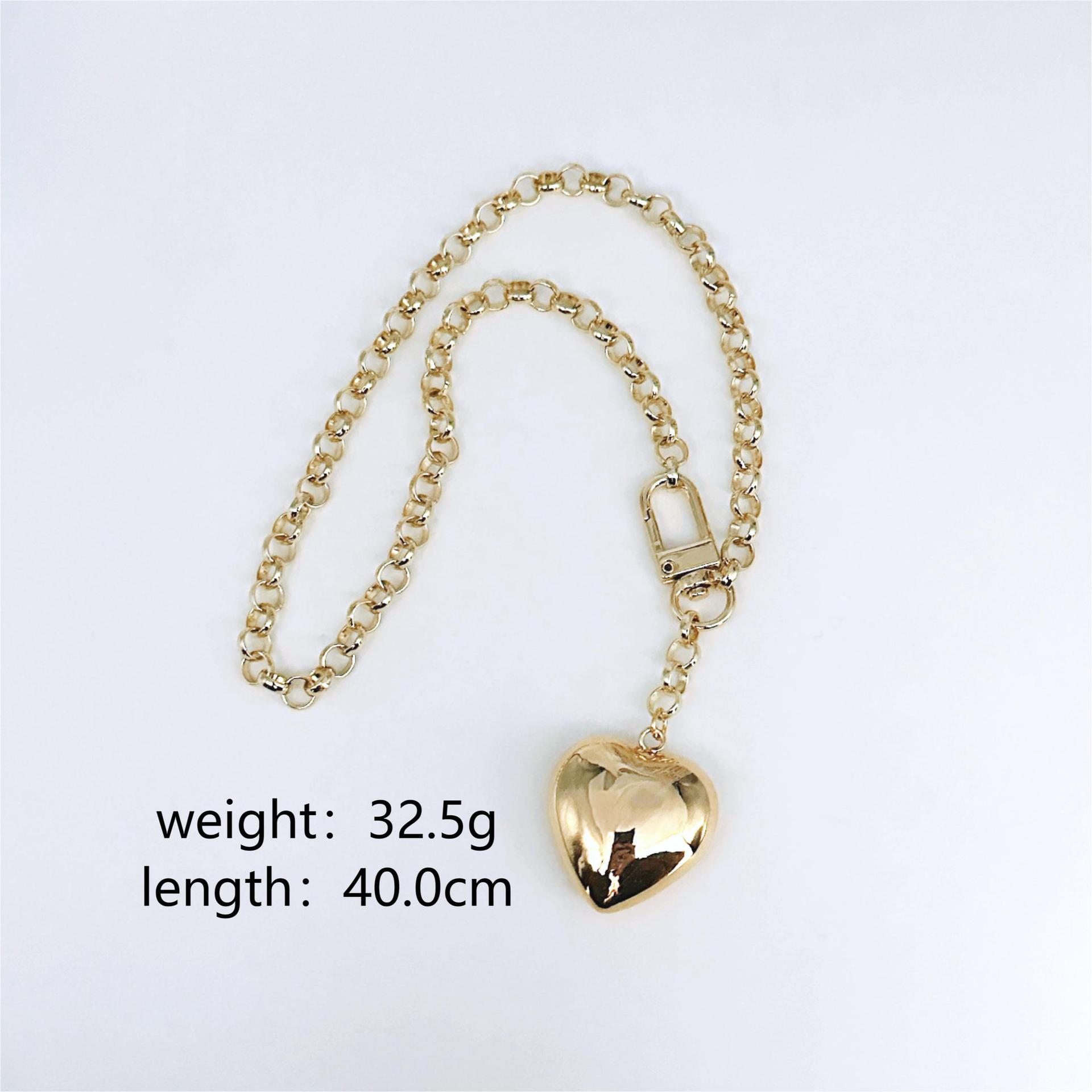 

Подвеска Love на ключицу, модная популярная подвеска в виде сердца из сплава персикового цвета, ожерелье в форме сердца для женщин