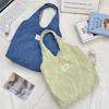 Retro Blue Grid Lazy Shoulder Shopping Bag Women Go Out Leisure Commuter Vest Bag Tote Bag