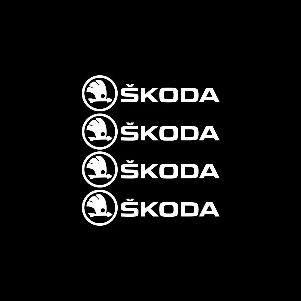 HLLQ9 Car Accessories PVC Emblem Car Body Side Door Wheel Rims Stickers For Skoda Yeti Fabia Octavia 3 2 a5 a7 Kodiaq Karoq MK2 Rapid